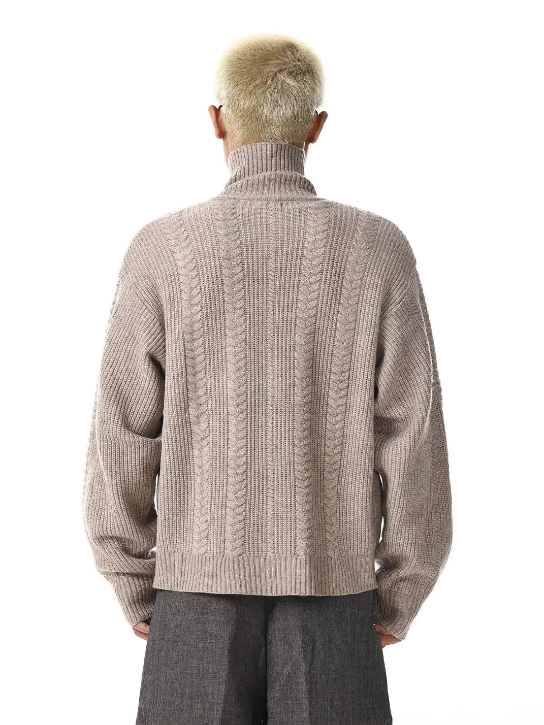 MEBXX | Vintage Knit Zip-Up Cardigan for Men