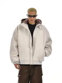 MEBXX | Vintage Hooded Zip-Up Cotton Jacket