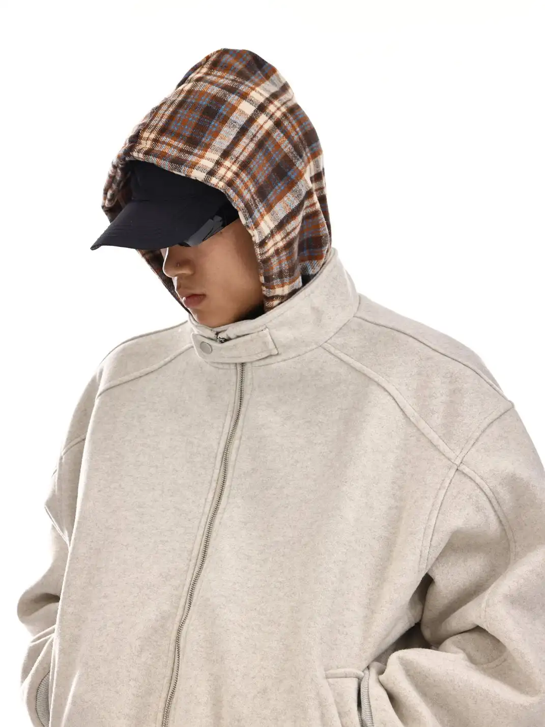MEBXX | Vintage Hooded Zip-Up Cotton Jacket