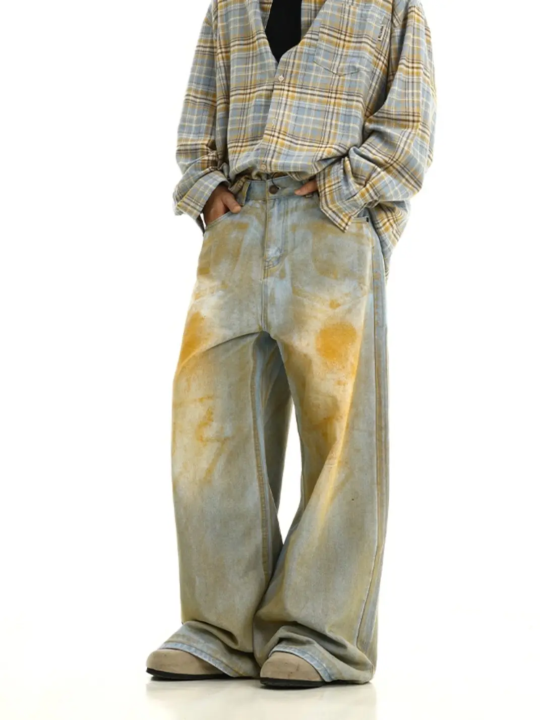 MEBXX | Post-Apocalyptic Yellow Mud Denim Pants