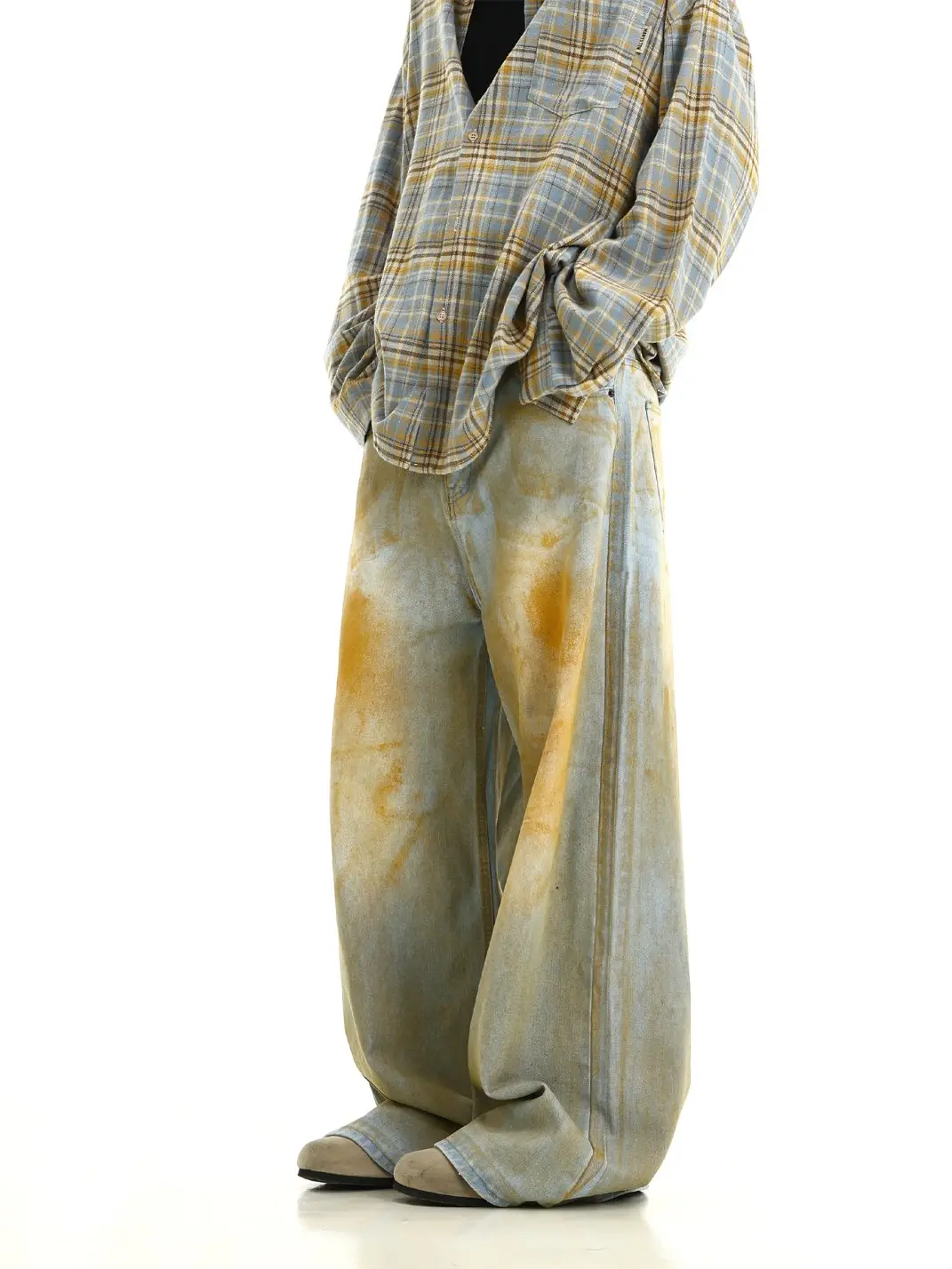 MEBXX | Post-Apocalyptic Yellow Mud Denim Pants