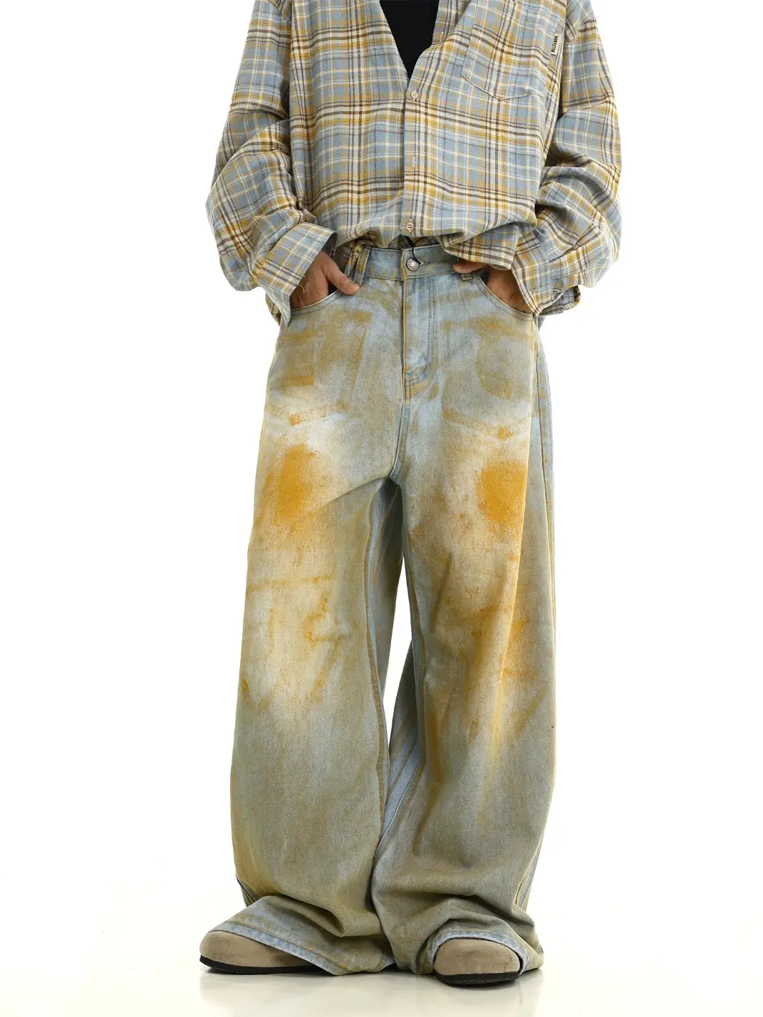 MEBXX | Post-Apocalyptic Yellow Mud Denim Pants