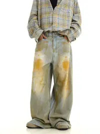 MEBXX | Post-Apocalyptic Yellow Mud Denim Pants