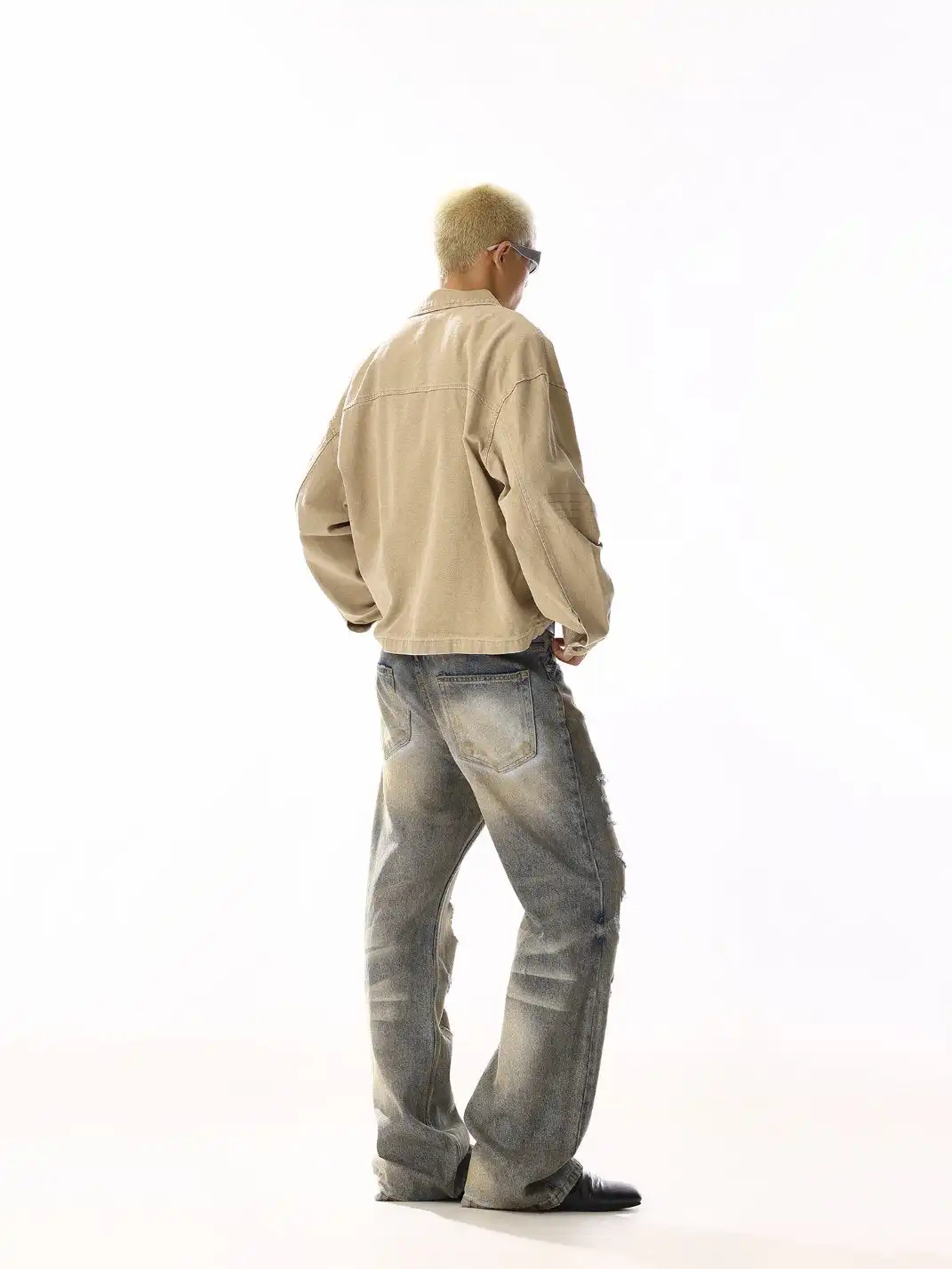 MEBXX | Vintage-Inspired High-Street Distressed Wide-Leg Jeans