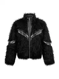 REBEL WAVE | Faux Fur & Leather Zip Jacket