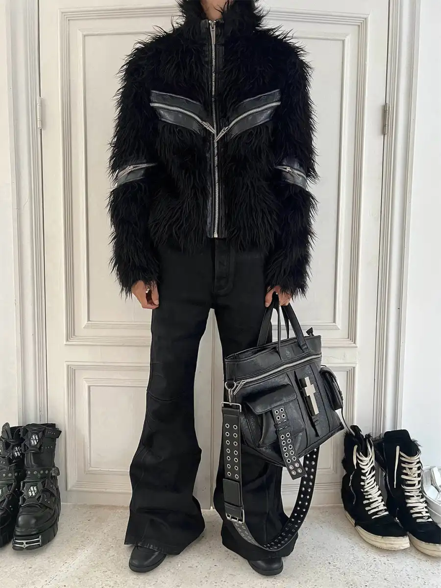REBEL WAVE | Faux Fur & Leather Zip Jacket - 2