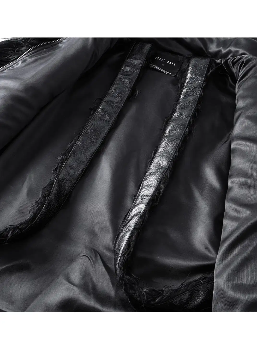 REBEL WAVE | Faux Fur & Leather Zip Jacket