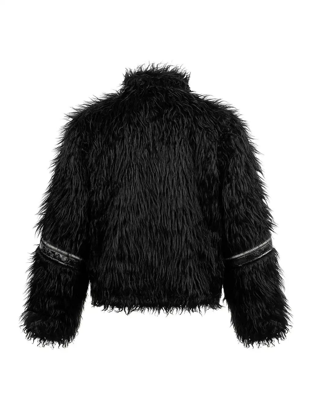 REBEL WAVE | Faux Fur & Leather Zip Jacket