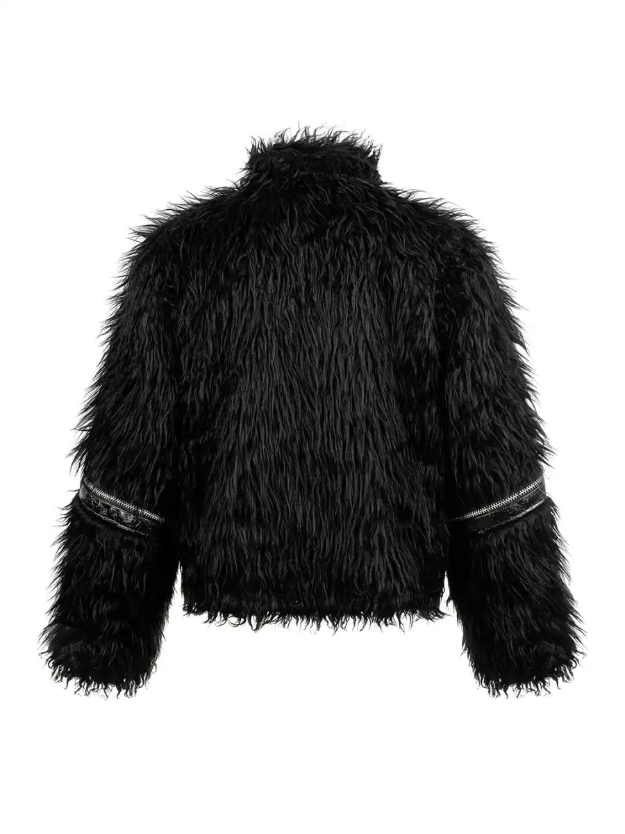 REBEL WAVE | Faux Fur & Leather Zip Jacket - 3
