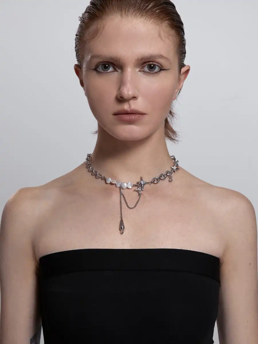 MASW | Luxe Waterdrop Necklace with Pearls - 2