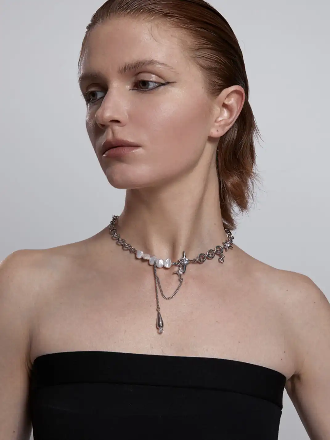 MASW | Luxe Waterdrop Necklace with Pearls