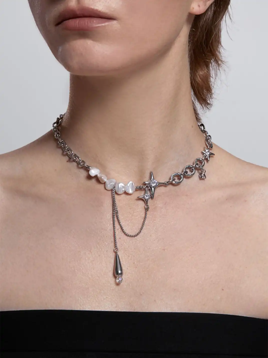 MASW | Luxe Waterdrop Necklace with Pearls