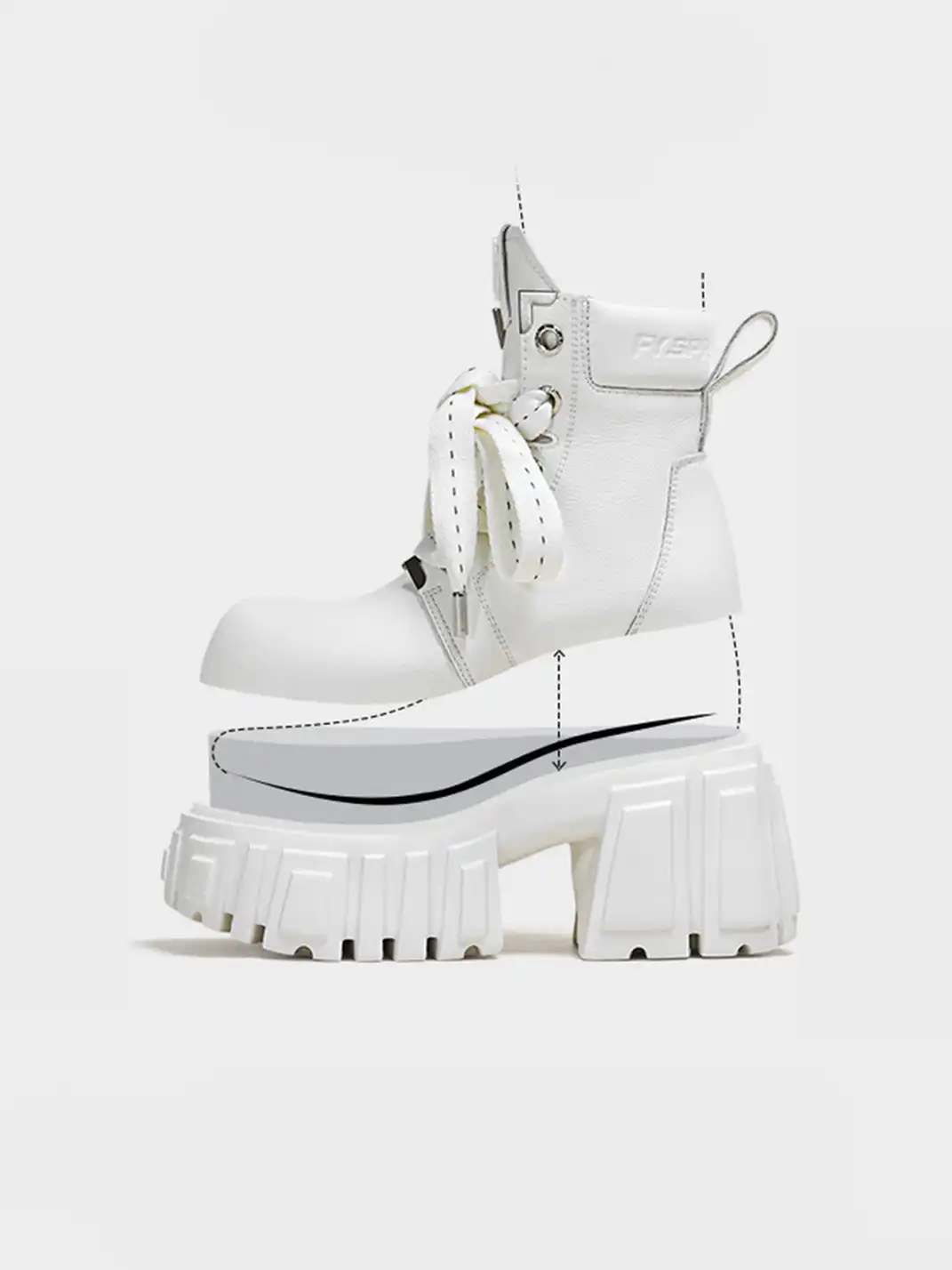FYSPR丨“A Night Out" Platform Boots With Removable Shaft - White