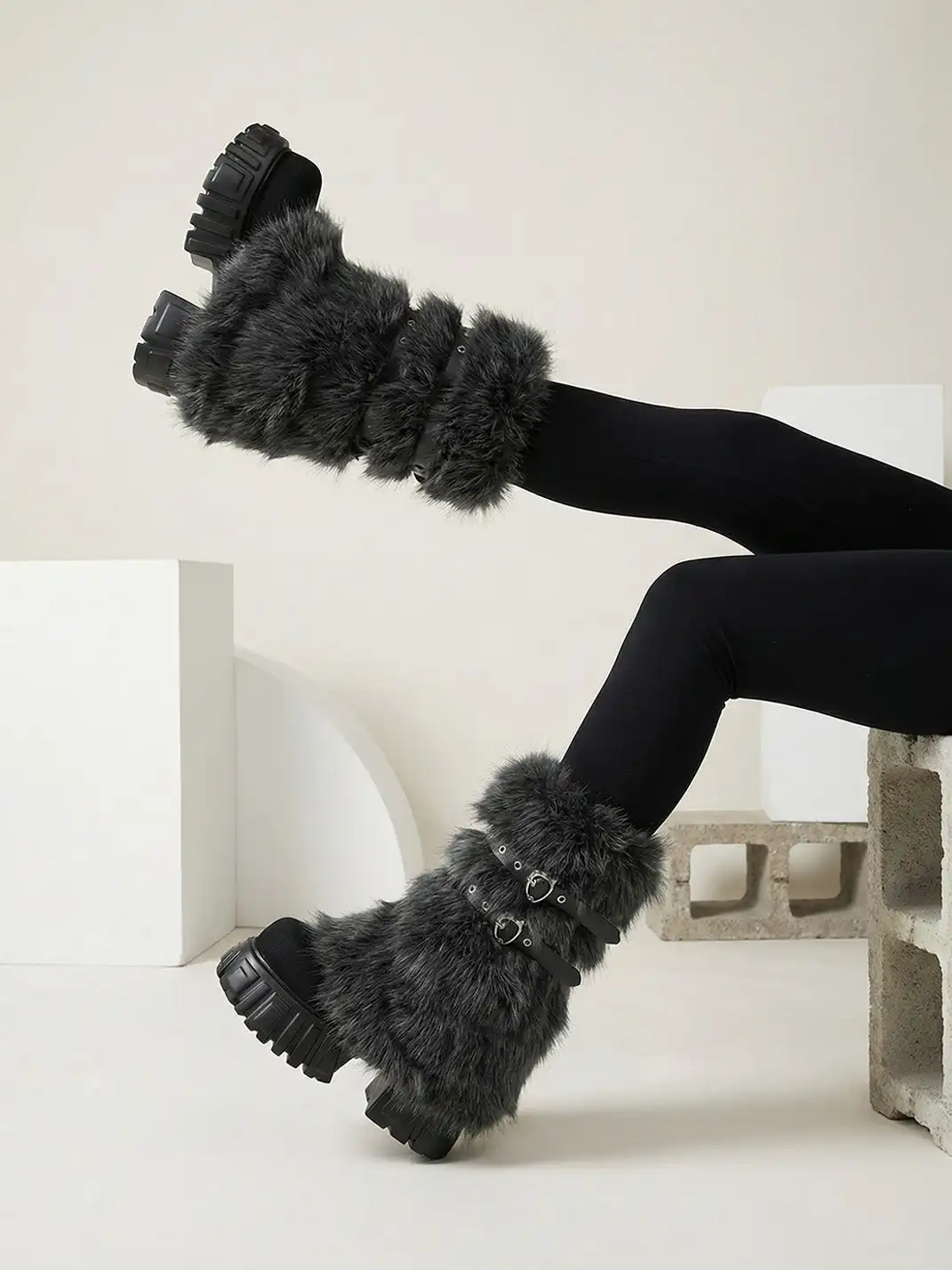 FYSPR丨Removable Fur Shaft Platform Boots