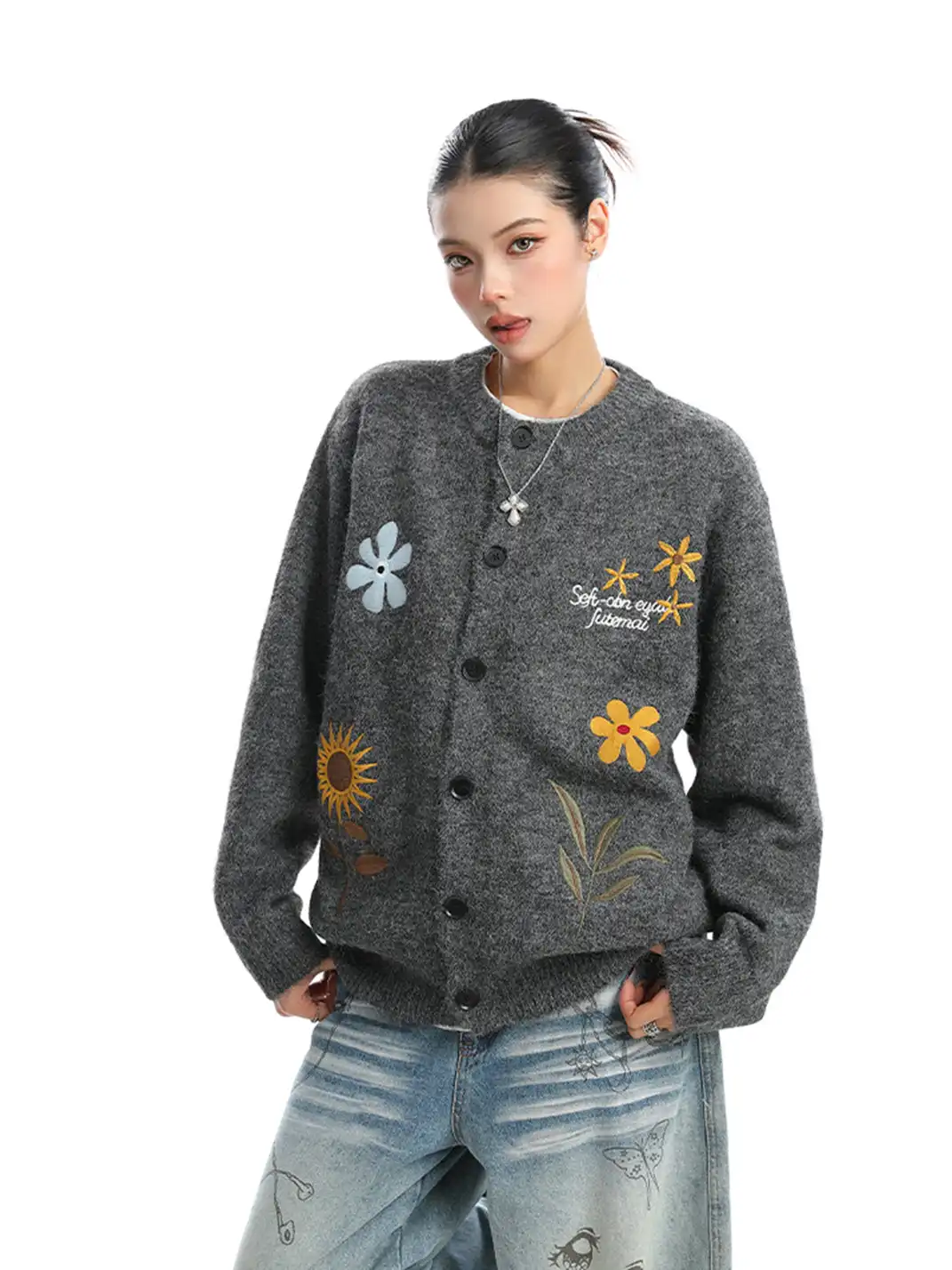BIGGOLD | Retro Floral Embroidered Cardigan