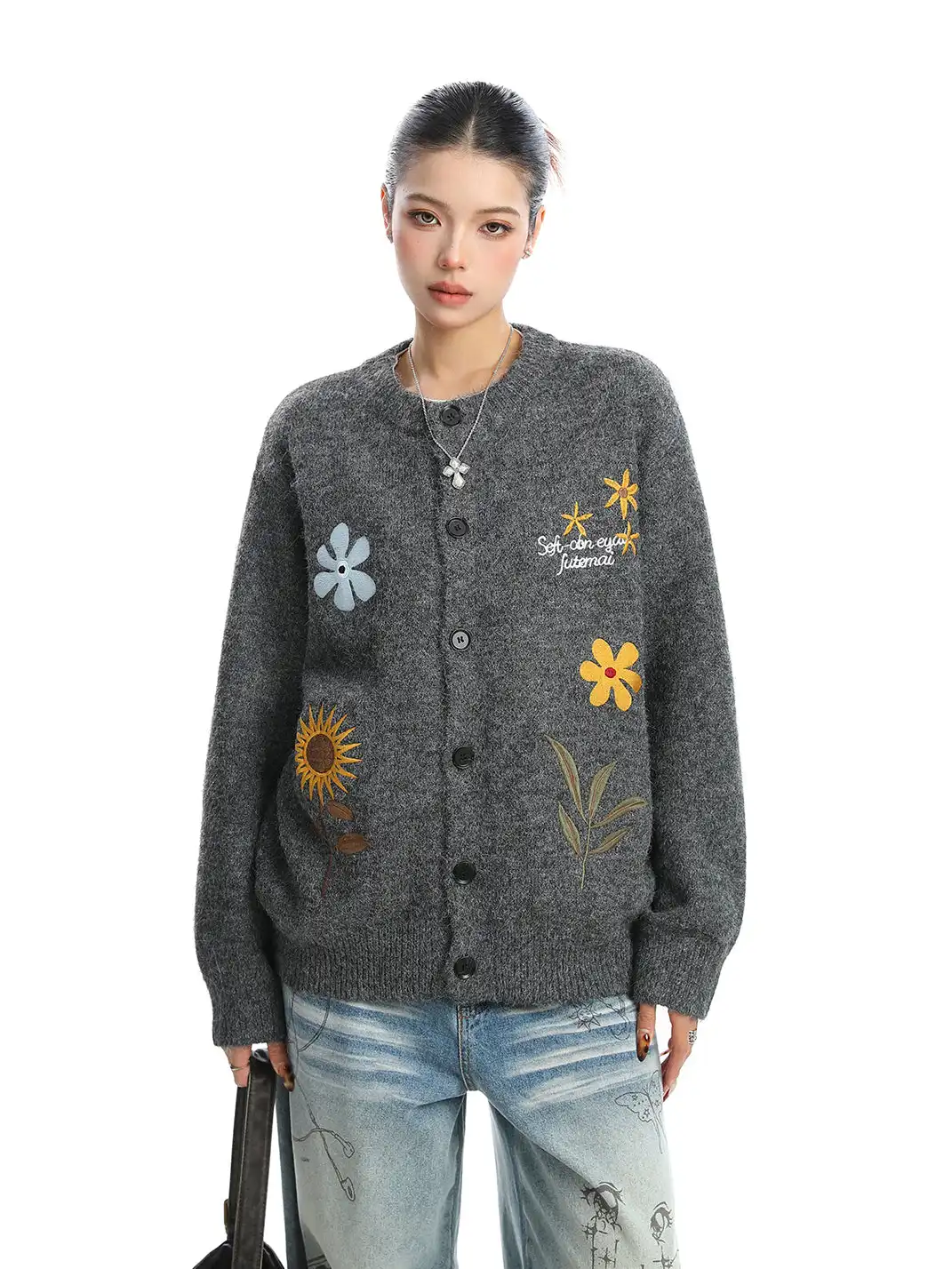 BIGGOLD | Retro Floral Embroidered Cardigan