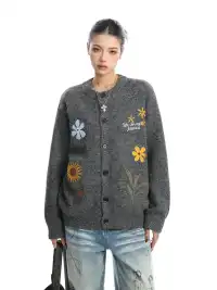 BIGGOLD | Retro Floral Embroidered Cardigan