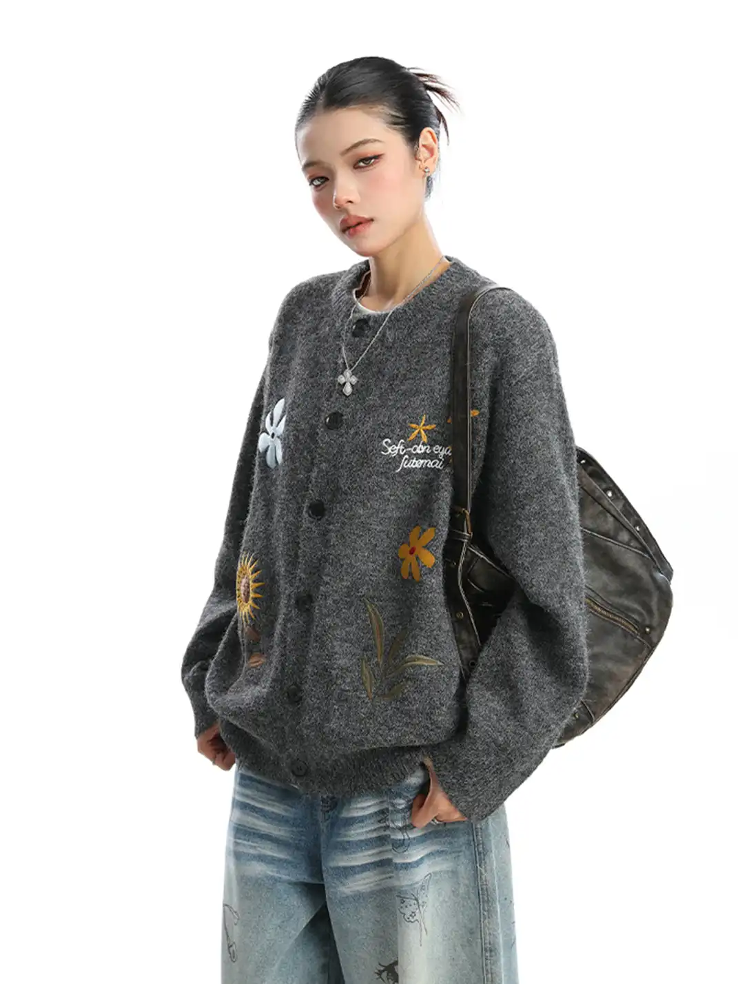BIGGOLD | Retro Floral Embroidered Cardigan