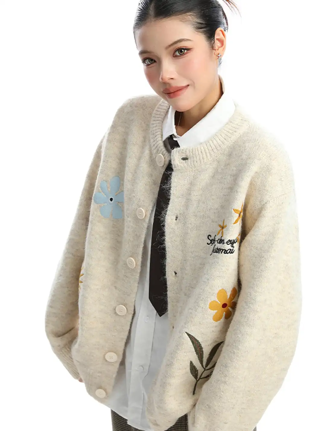 BIGGOLD | Retro Floral Embroidered Cardigan
