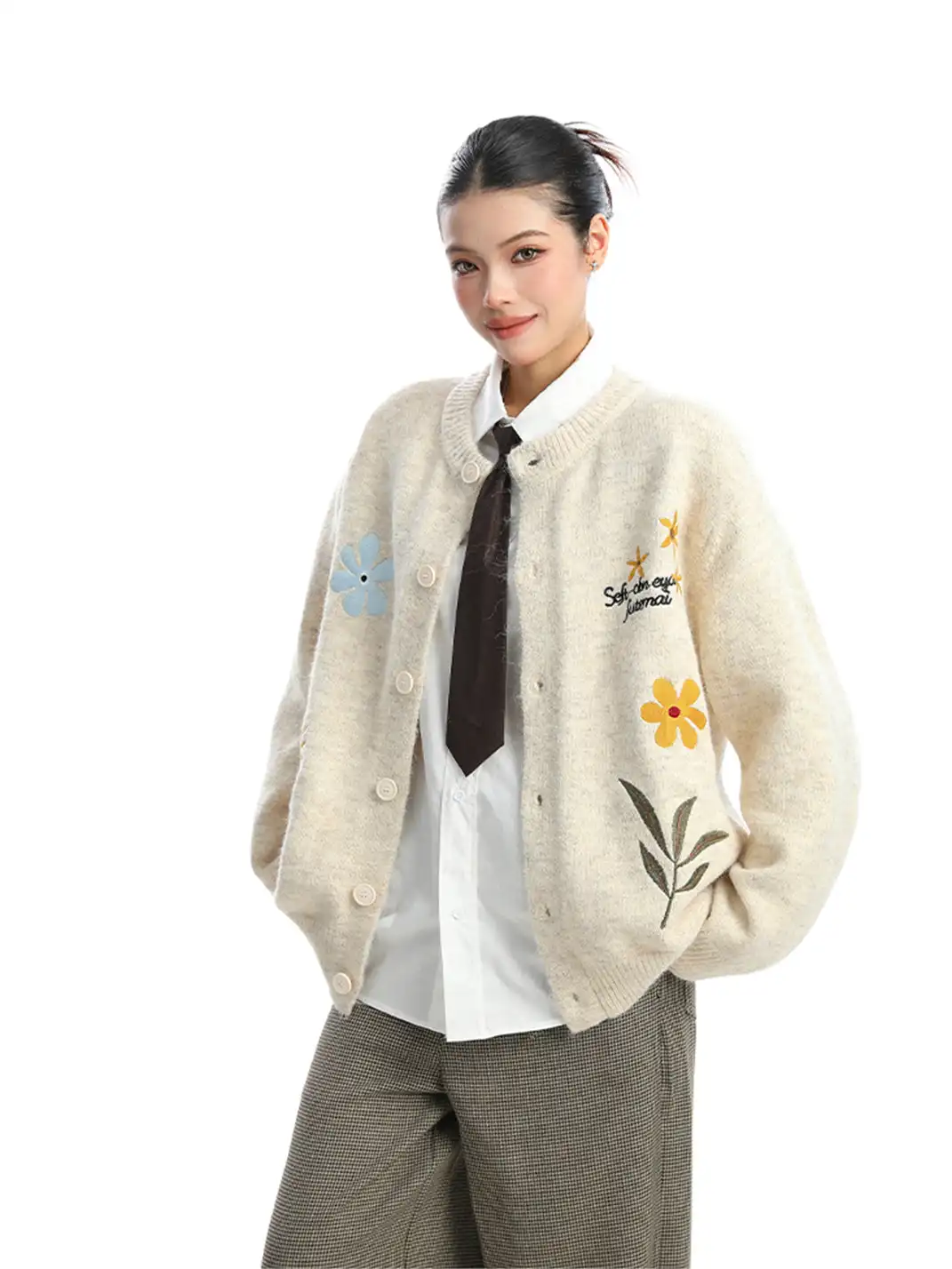 BIGGOLD | Retro Floral Embroidered Cardigan