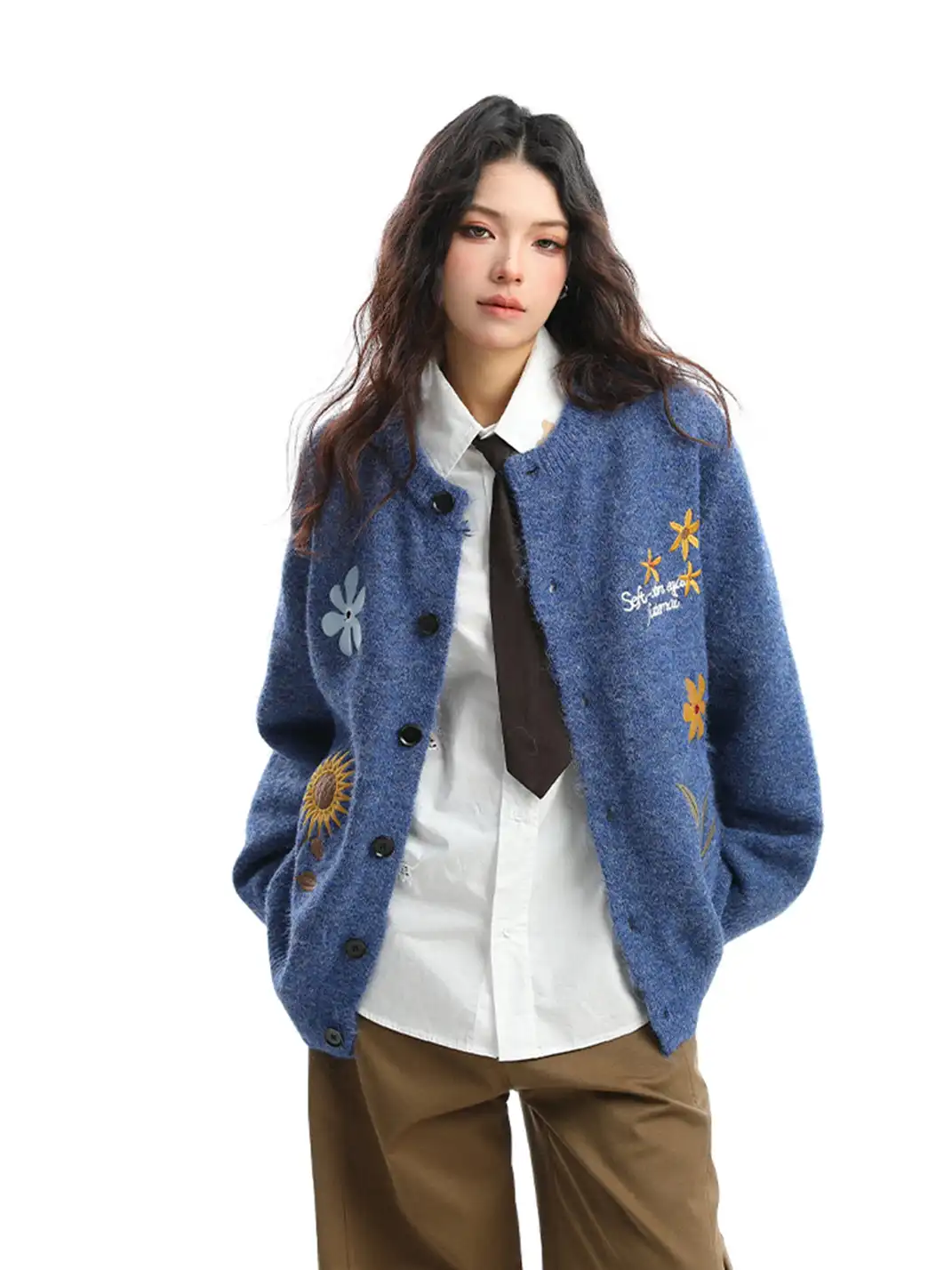 BIGGOLD | Retro Floral Embroidered Cardigan