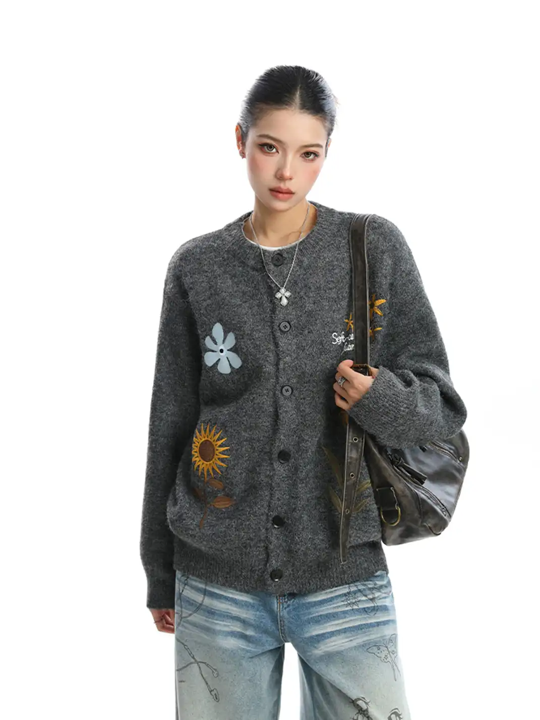 BIGGOLD | Retro Floral Embroidered Cardigan