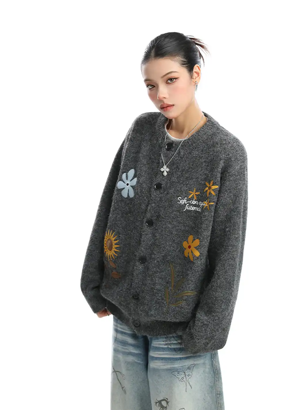 BIGGOLD | Retro Floral Embroidered Cardigan