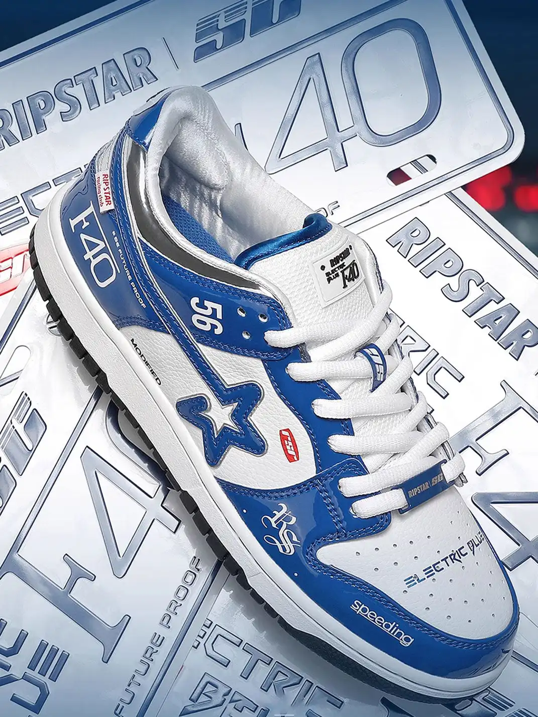 RIPSTAR丨Electric Blue Retro Sneakers