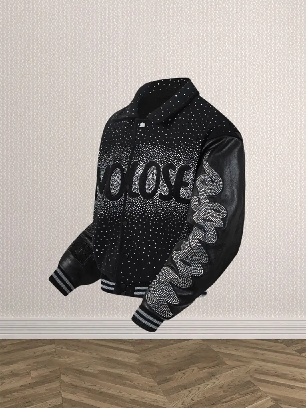 Moclose | Rhinestone Thickened Baseball Jacket