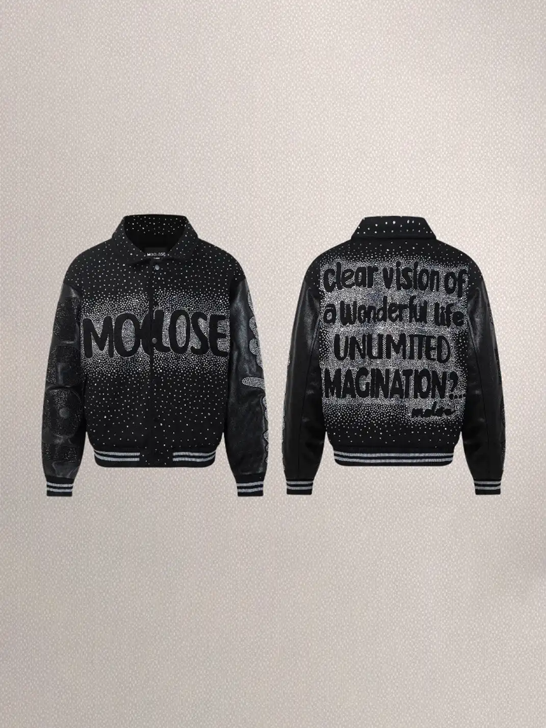 Moclose | Rhinestone Thickened Baseball Jacket