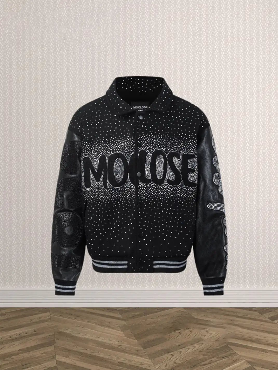 Moclose | Rhinestone Thickened Baseball Jacket