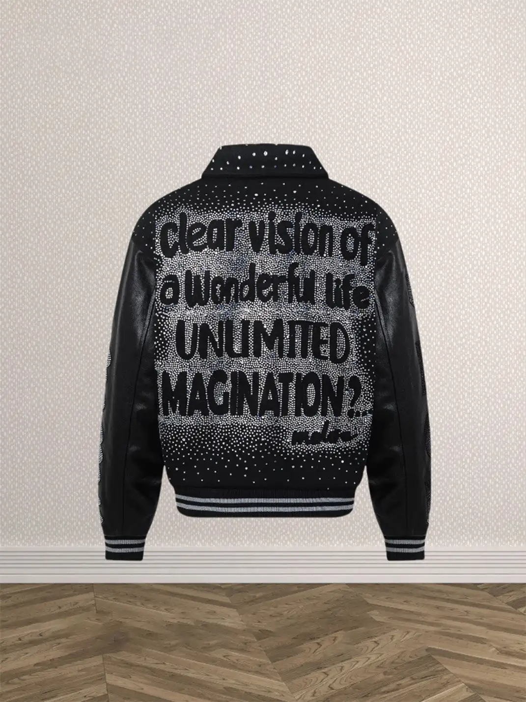 Moclose | Rhinestone Thickened Baseball Jacket
