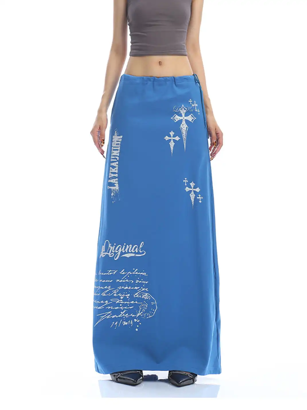 BIGGOLD | Graffiti Back-Split Maxi Skirt