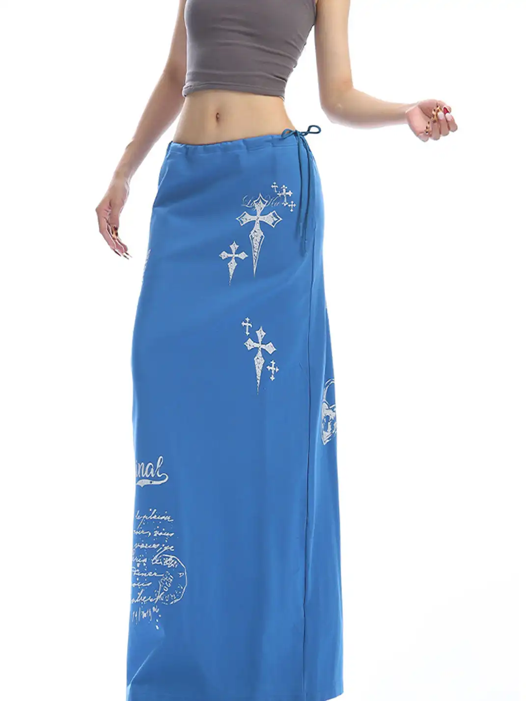 BIGGOLD | Graffiti Back-Split Maxi Skirt