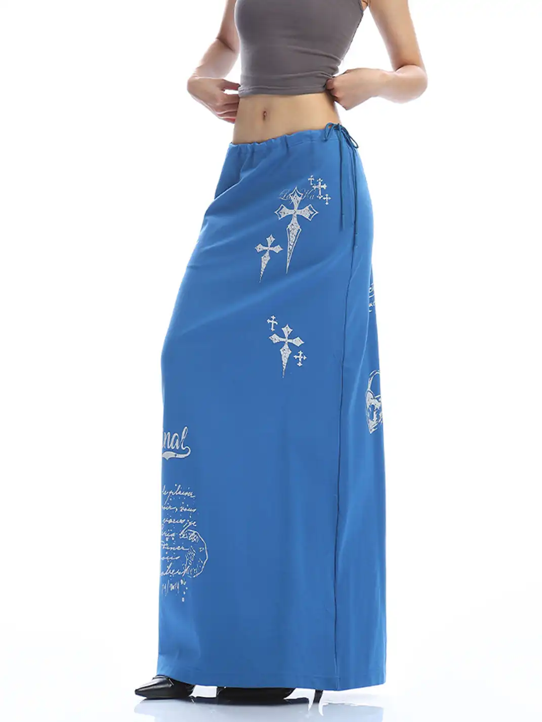BIGGOLD | Graffiti Back-Split Maxi Skirt
