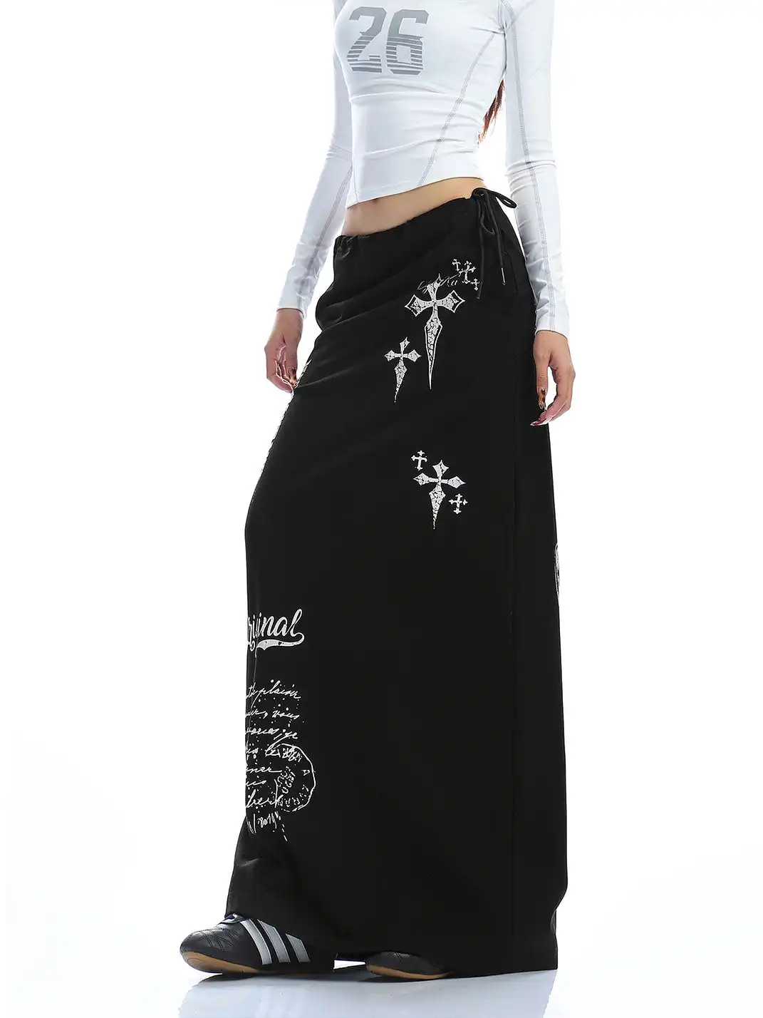 BIGGOLD | Graffiti Back-Split Maxi Skirt