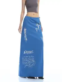 BIGGOLD | Graffiti Back-Split Maxi Skirt