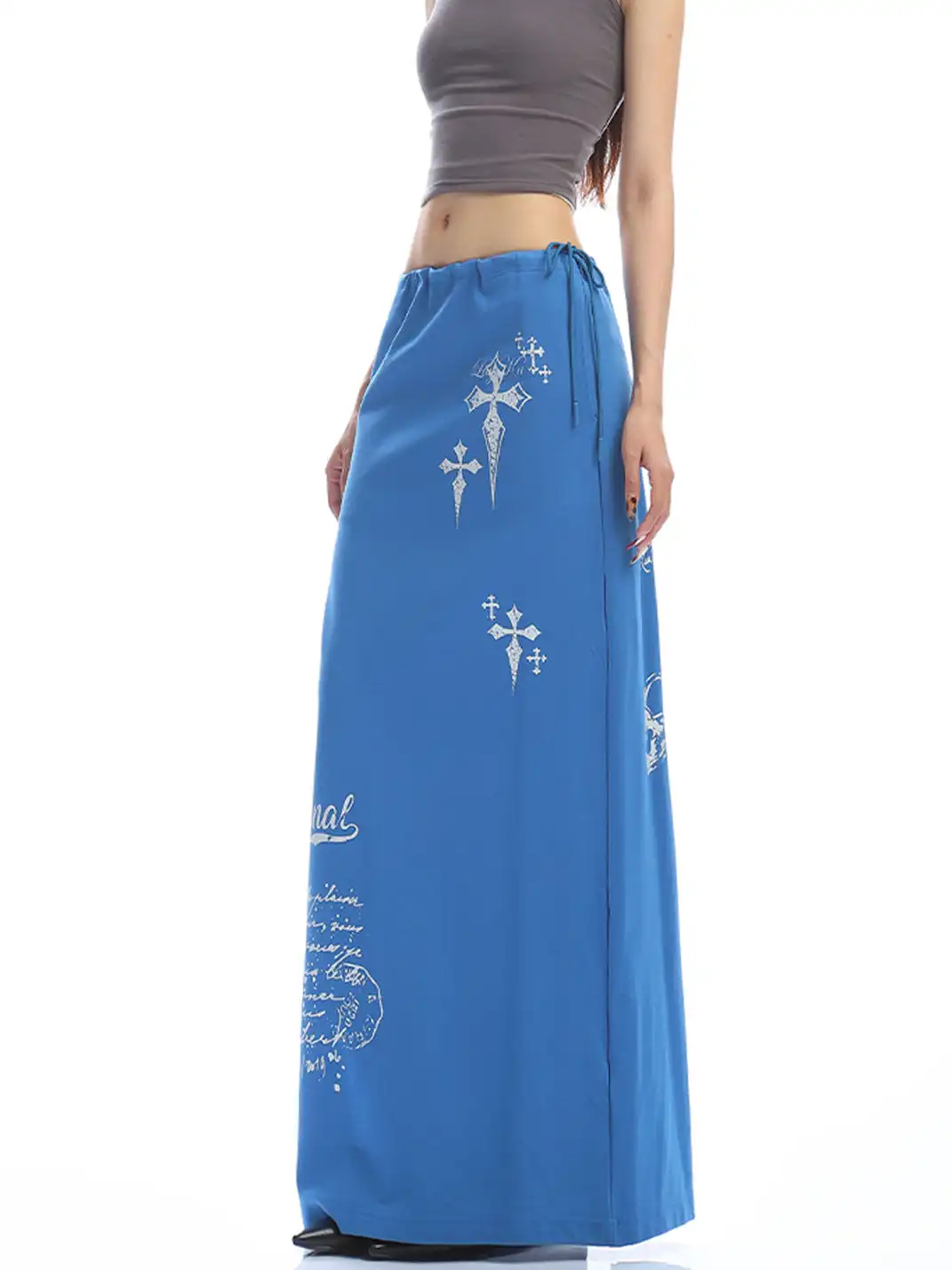 BIGGOLD | Graffiti Back-Split Maxi Skirt