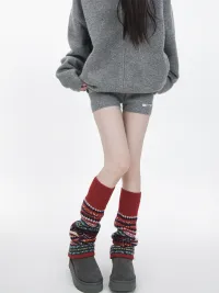 SS2L | Fair Isle Knit Wool Leg Warmers