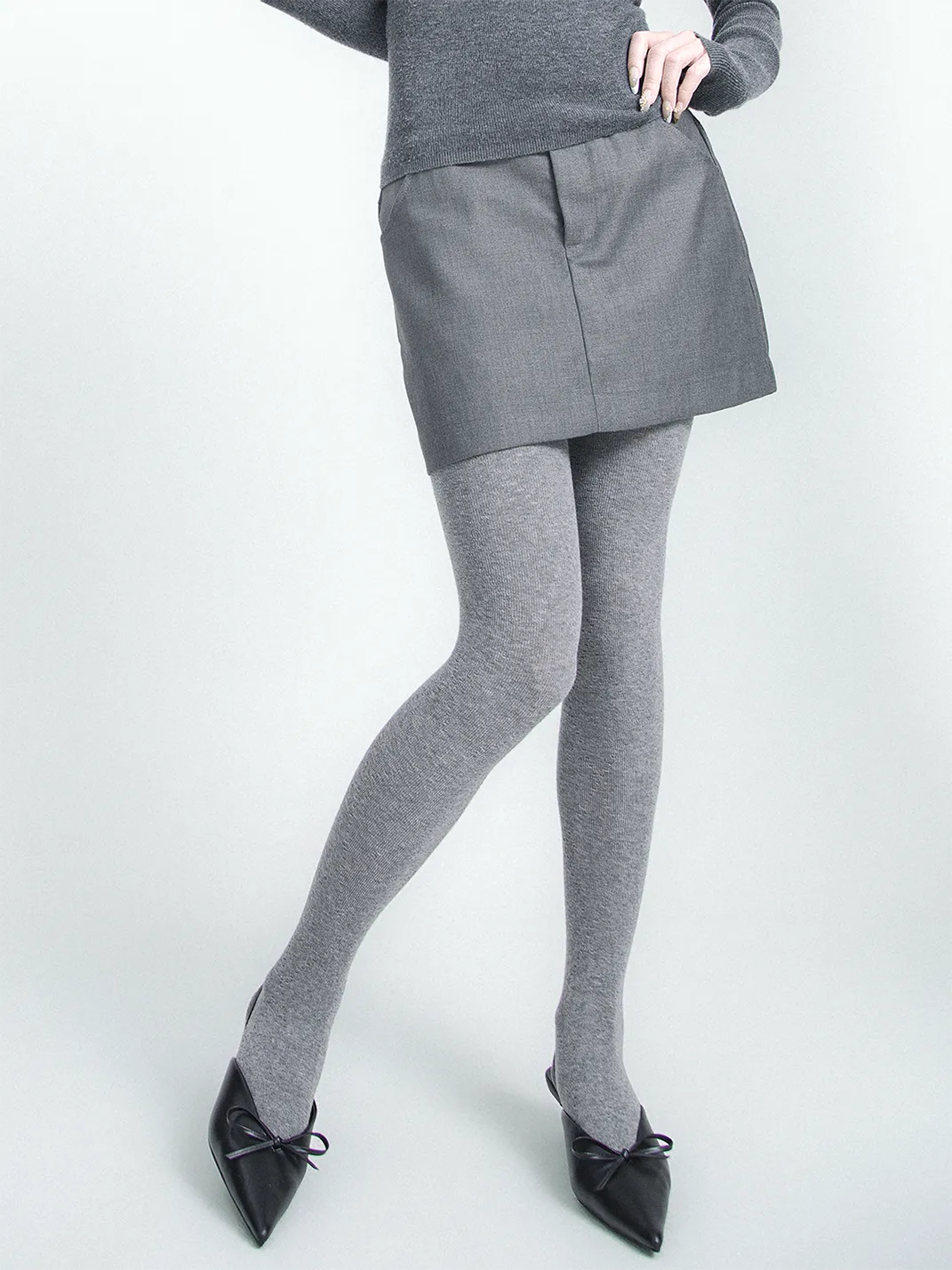 SS2L | Angora Diamond Knit Tights Slimming Cotton Pantyhose
