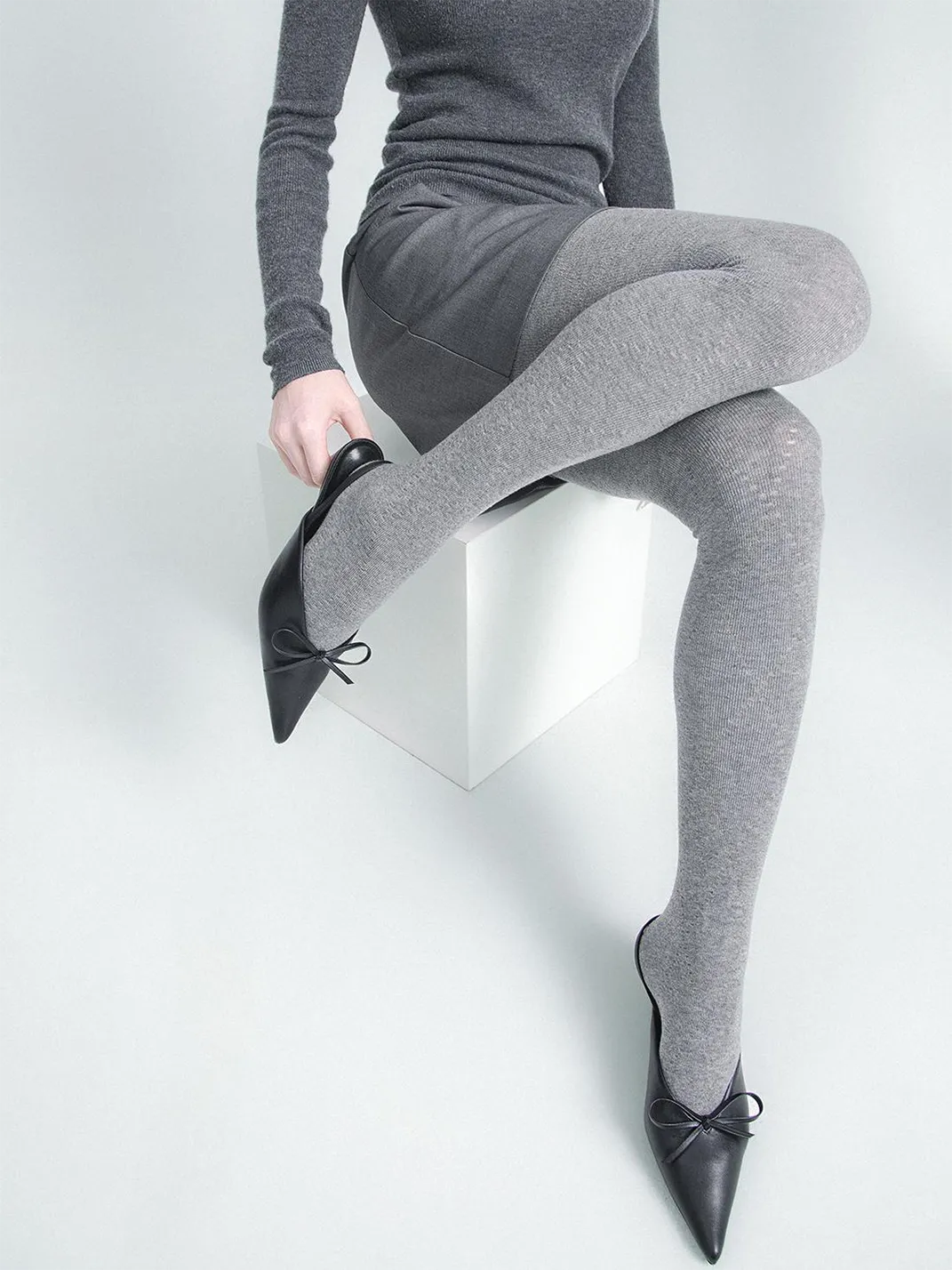 SS2L | Angora Diamond Knit Tights Slimming Cotton Pantyhose