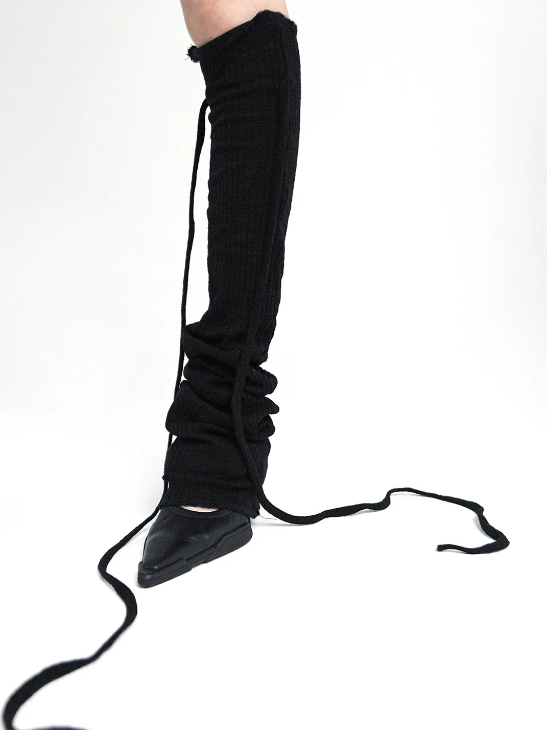 SS2L | Lace-Up Knit Flared Leg Warmers