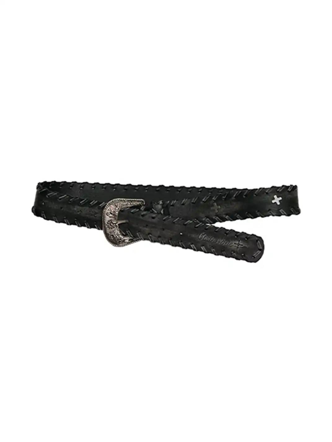 CestNous | Vintage Woven Leather Belt with Floral Buckle