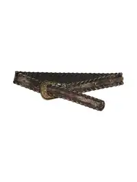 CestNous | Vintage Woven Leather Belt with Floral Buckle