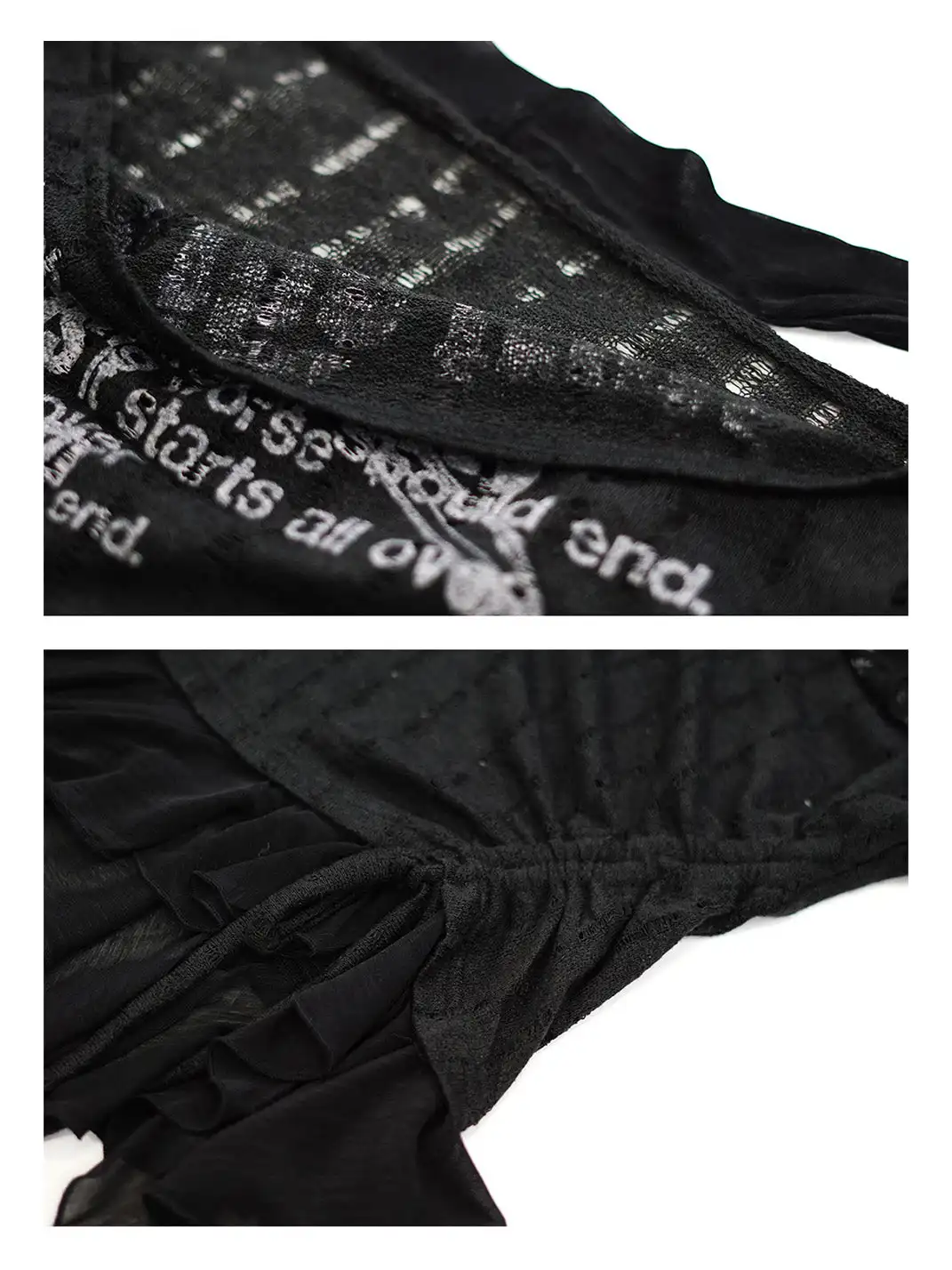 CestNous | Graffiti Print Asymmetrical Knit Top