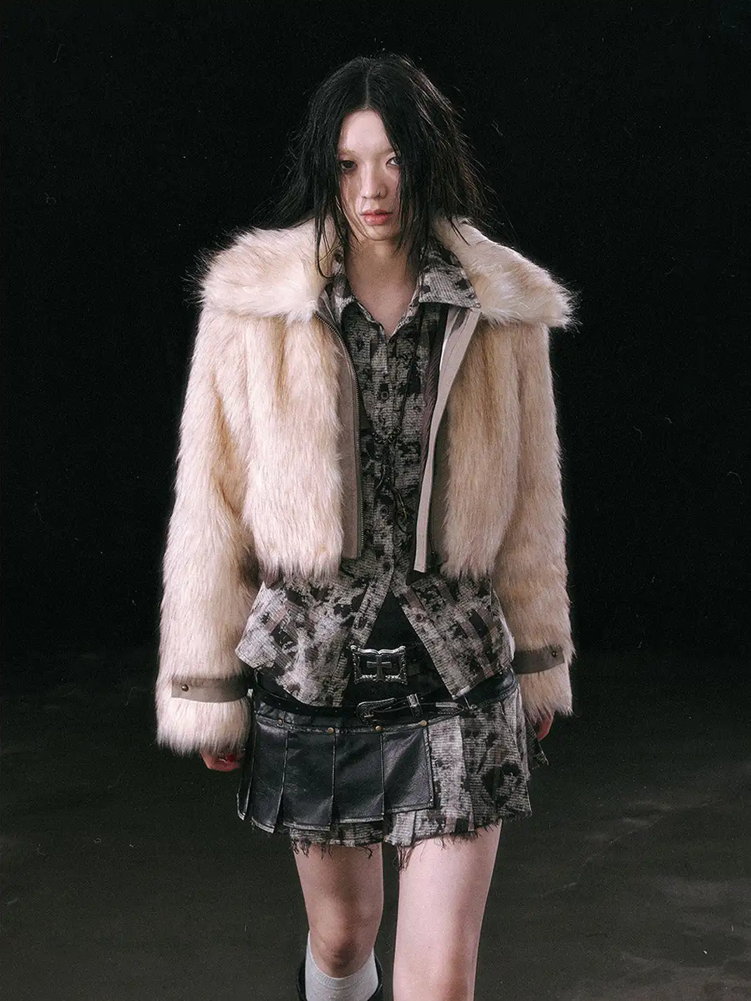 CestNous | Faux Fur Jacket with Detachable Hem