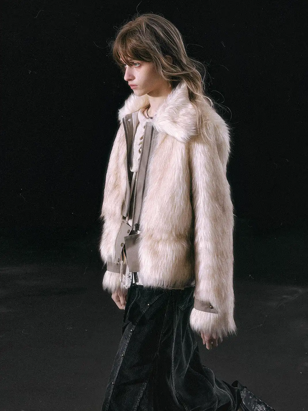 CestNous | Faux Fur Jacket with Detachable Hem
