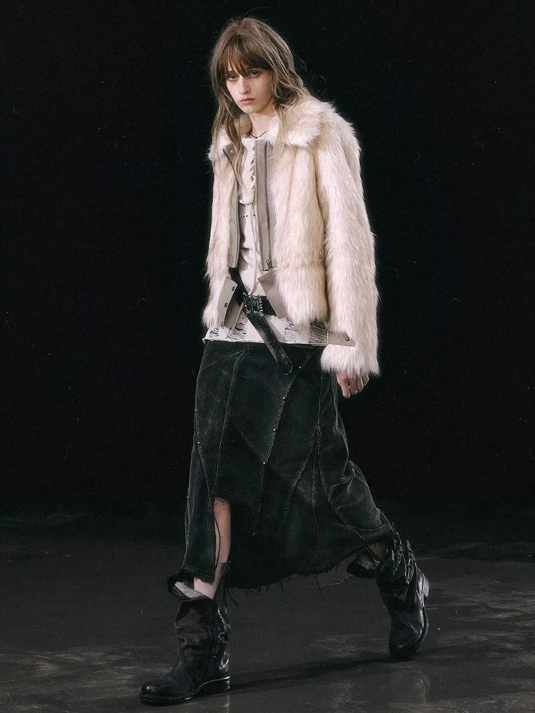 CestNous | Faux Fur Jacket with Detachable Hem