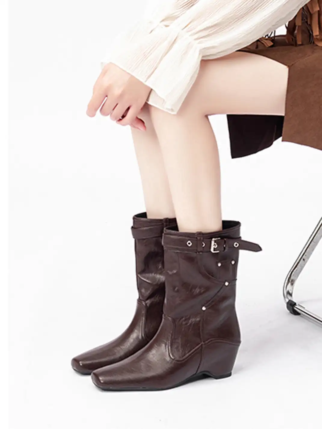 OLDMEOW | Retro Brown Western Boots