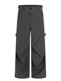 FLYOFF | Vintage Pinstripe Pleated Relaxed Trousers